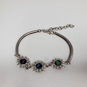 Abalone Sun Bracelet Charm Swirl Silver‎ Tone Celes